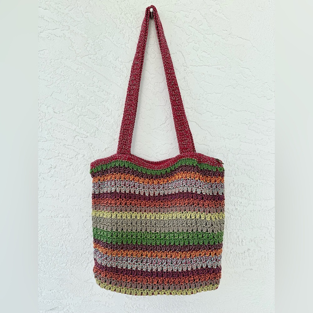 The Sak Crochet Multi-color Shoulder Bag Length 14” Height 12” Boho - Picture 2 of 14